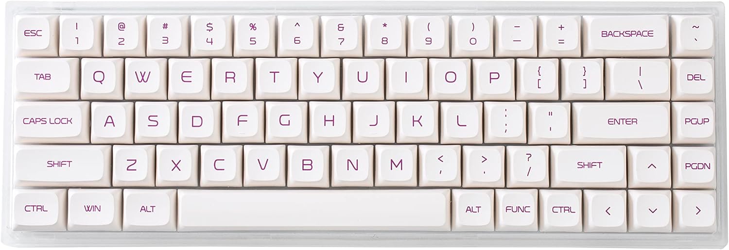 YUNZII KC68 Hot Swappable Mechanical Keyboard 68-Key Gaming Keyboard with Translucent ABS Keyboard Case, RGB Backlit for Mac/Win/Gamers (Gateron Blue Switch, Translucent Lavender)