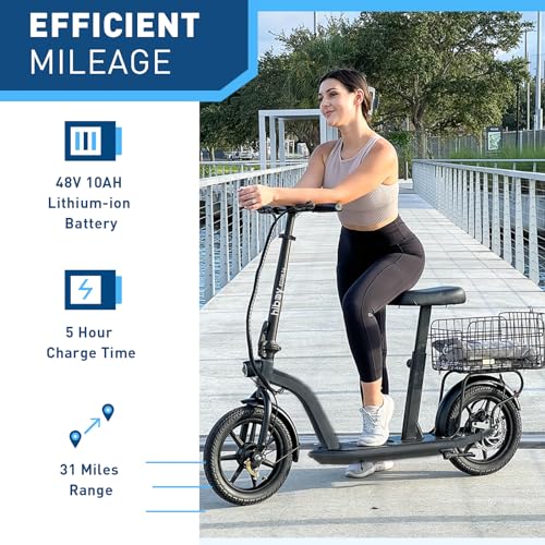 Hiboy MAX Pro Electric Scooter, 46.6 Mi Long Range, 22 MPH Power by 650W MAX Motor, 11'' Pneumatic Tires, Split Hub Design, Dual Suspension, 265lbs MAX Load, Commuting Electric Scooter for Adults