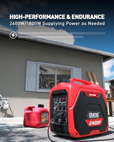 ERAYAK 4500W Dual-Fuel Portable Inverter Generator for Home Use, Camping Outdoor, 30A RV Ready, Auto Switch, Gas and Propane Powered, EPA, CO Sensor, Parallel Ready, Campact Design