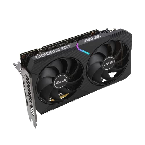 ASUS Dual NVIDIA GeForce RTX 3060 V2 12GB GDDR6 Gaming Graphics Card (PCIe 4.0, 12GB GDDR6 Memory, HDMI 2.1, DisplayPort 1.4a, 2-Slot Design, Axial-tech Fan Design, 0dB Technology)