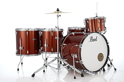 Pearl Roadshow Drum Set 4-Piece Complete Kit with Cymbals and Stands, Charcoal Metallic (RS584C/C706)