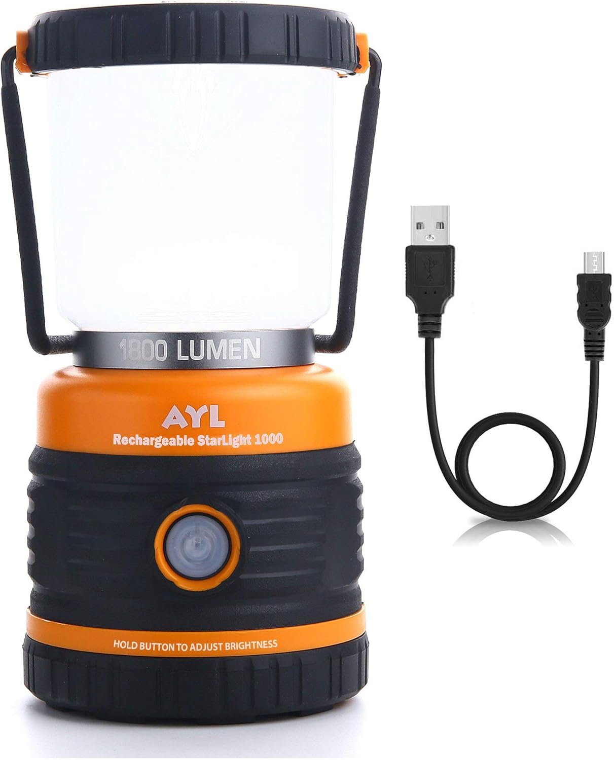 LED Camping Lantern Rechargeable, 1800LM, 4 Light Modes, 4400mAh Power Bank, IP44 Waterproof, Perfect Lantern Flashlight for Hurricane, Emergency, Power Outages, Home and More, USB Cable Included Pack of 2
