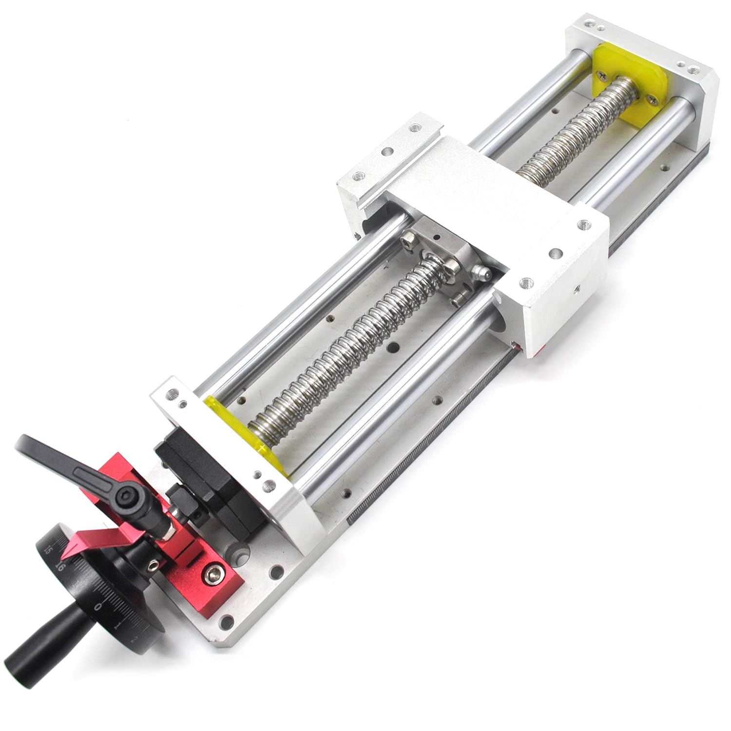 Linear Stage Actuator 100mm Ballscrew 1605 Double Optical Axis Linear Rail Guide Manual Slide Stage C7 with Ruler for CNC Router Z-axis