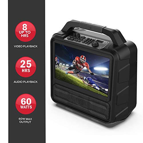 Monster Vision | Portable Entertainment System, 15.6” Full HD Screen, 60W Audio | Up to 25 Hours Playback | Two HDMI Ports for Your Favorite Smart Streaming Device & Gaming Console | Portable TV
