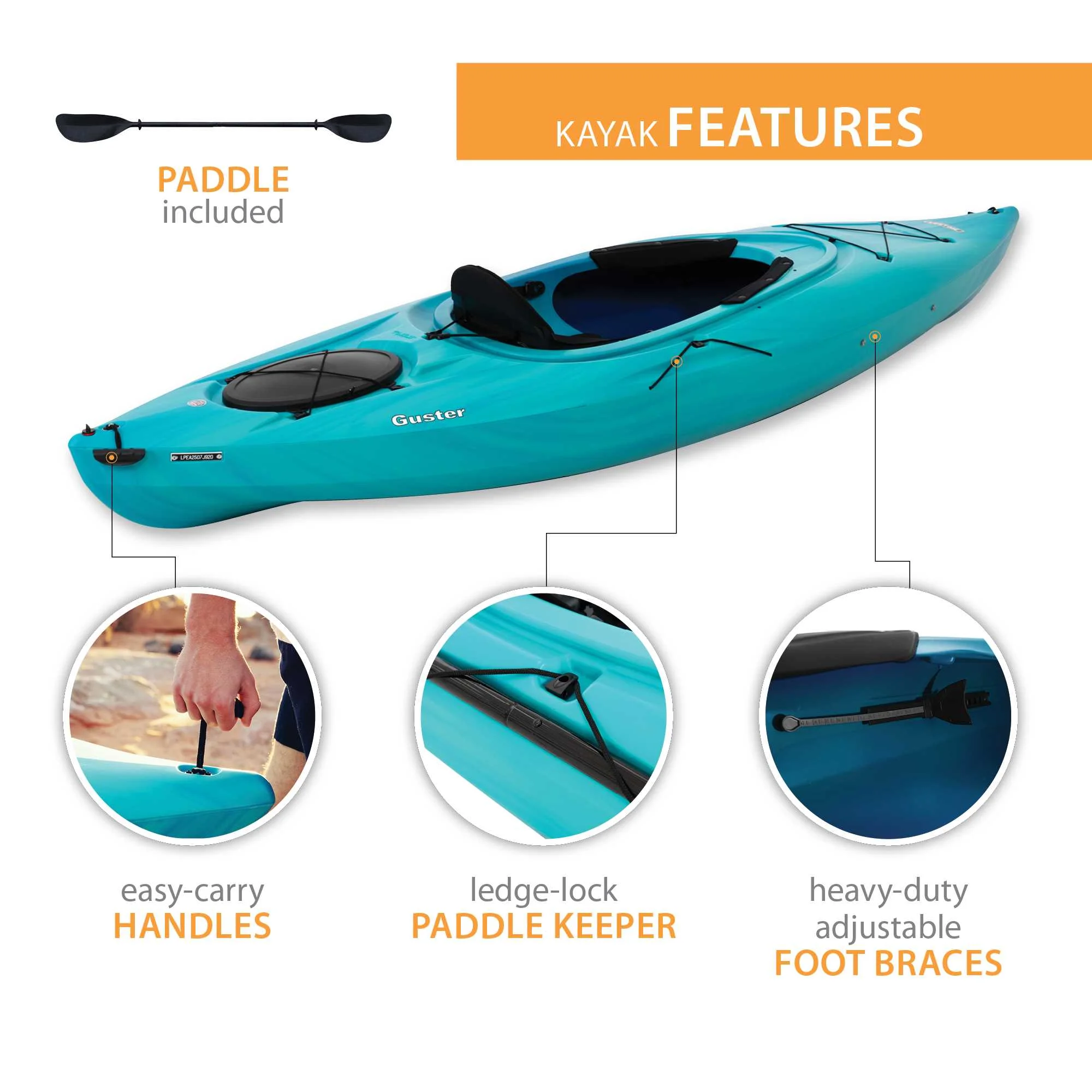 Lifetime Guster 10 ft. Sit-Inside Kayak, Bahama Fusion (91006)