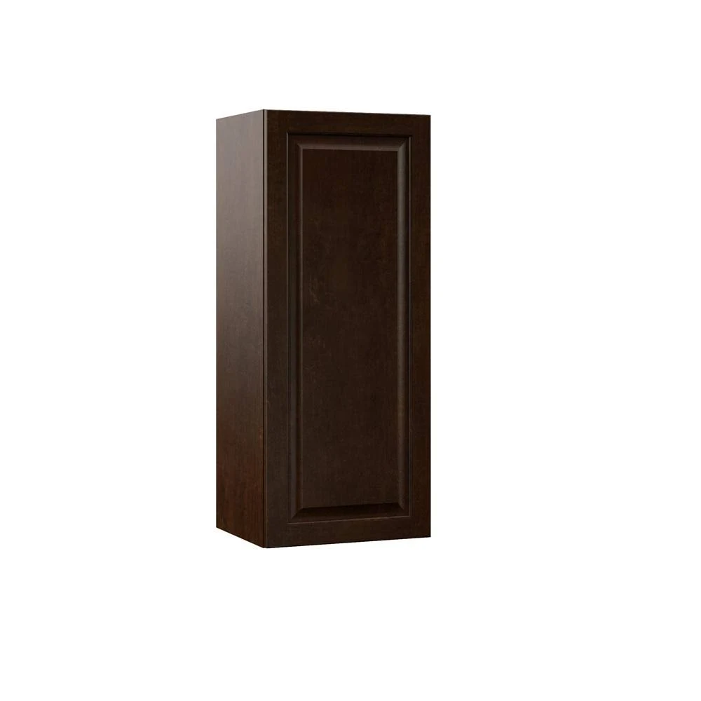 Hampton Bay Designer Series Gretna Assembled 15x36x12 in. Wall Kitchen Cabinet in Espresso, Brown