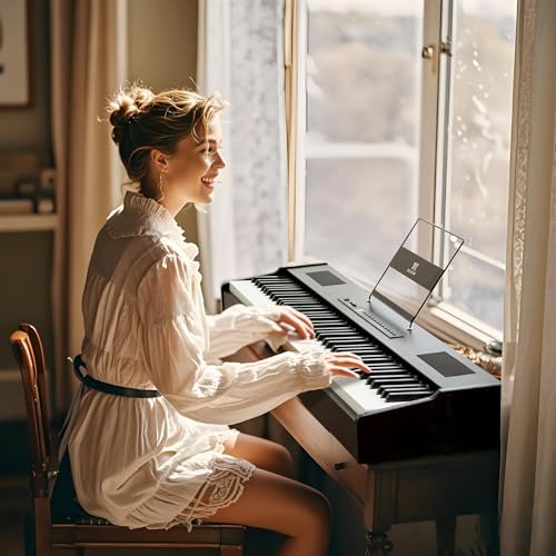 MUSTAR Digital Piano 88 Key Weighted Keyboard Hammer Action, MDP-1200 Weighted Keyboard with Stand, Full Size Electric Piano Keyboard 88 Keys with for Beginners, Portable Case, Sustain Pedal, Black