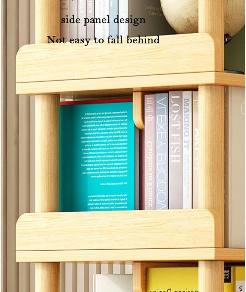 Flexible Bookcases 360° Rotating Bookshelf Wooden Square Standing Bookcase Space Saving Simple Bookshelves Living Room Book Rack Perfect Furniture