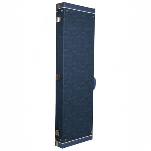 Crossrock Relief Series 335 Guitar Case for ES-335 & Semi-Hollow Electric Guitars | Carved Smoke Blue Finish, Monochrome Blue Velvet Interior, Lock – Premium Wooden Hardshell