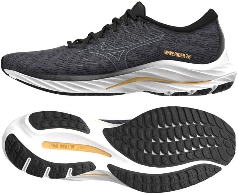 Mizuno Men's Wave Rider 26 Running Shoes, Black, 11 AU