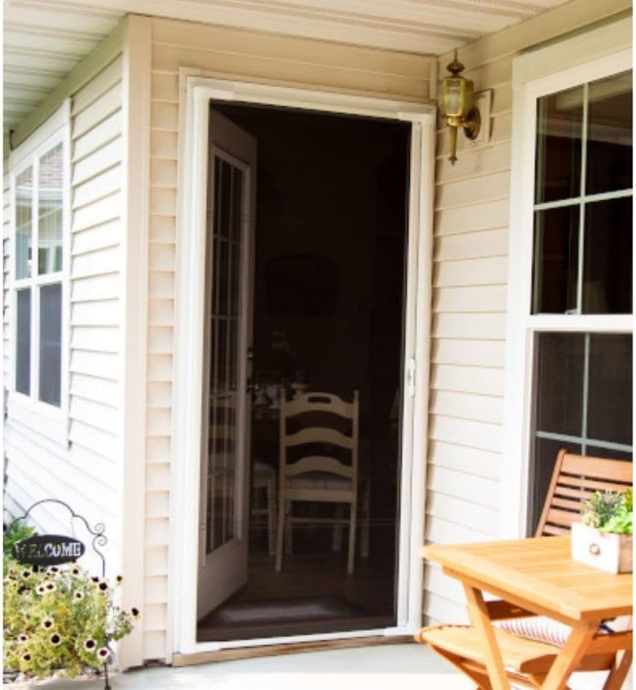 Brisa White Retractable Screen Door 80" Single