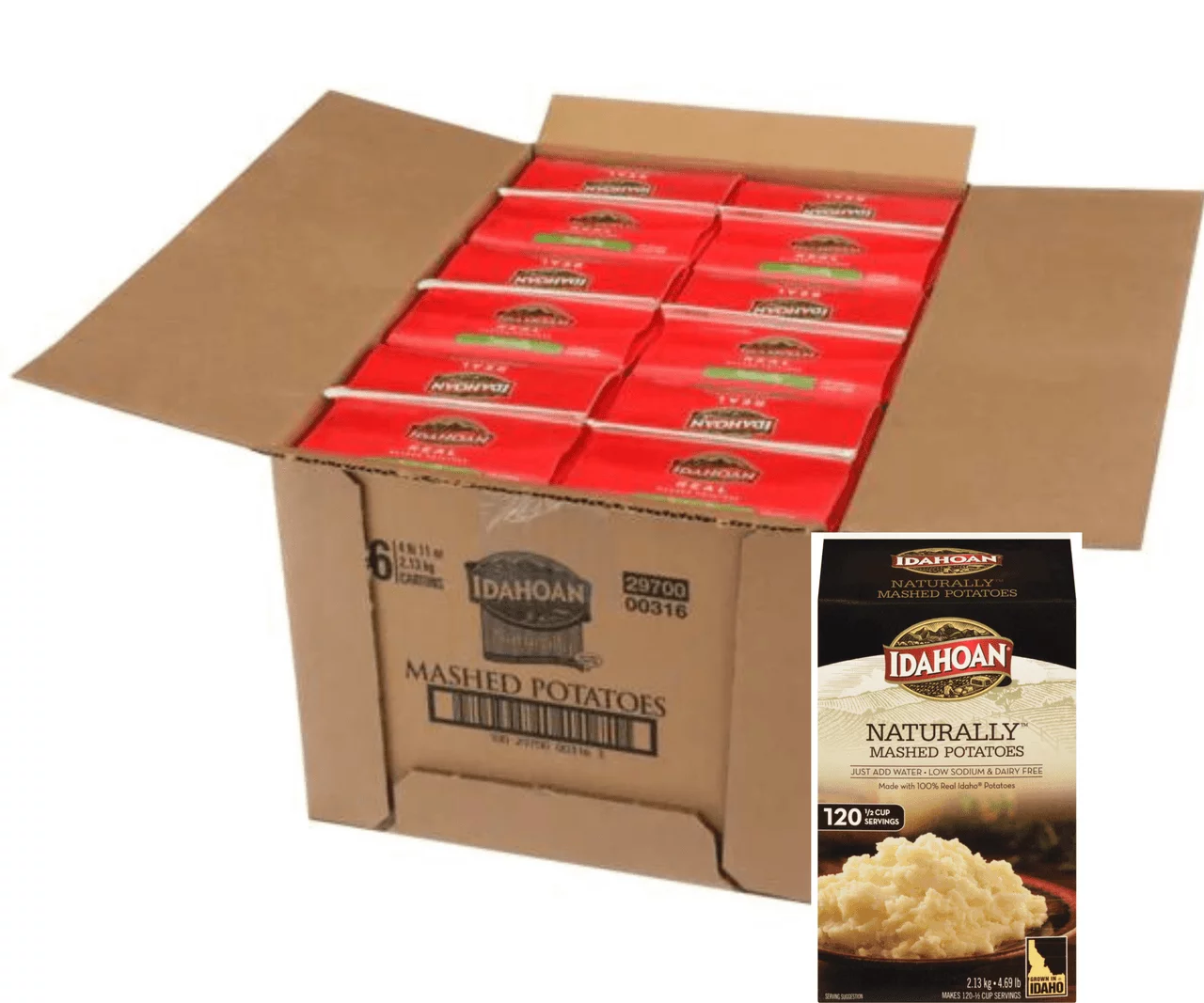 IDAHOAN Low Sodium &amp; Dairy Free Naturally Mashed Potatoes 4.69lbs (6/Case)