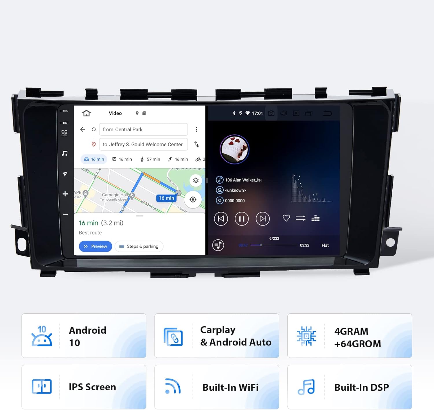 Dasaita 9 Inch Android Head Unit for Nissan Teana Altima 2014 2015 2016 2017 2018 Bluetooth Car Stereo with Navigation Carplay Android Auto DSP Radio