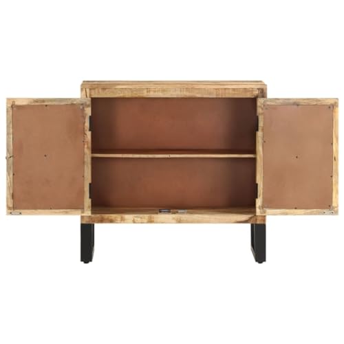 Sideboard 31.5"x11.8"x29.9" Solid Wood Mango,Modern Mango Wood Sideboard with Ample Storage and Patterns for Living Room Dining Room Furniture, Buffets & Sideboards