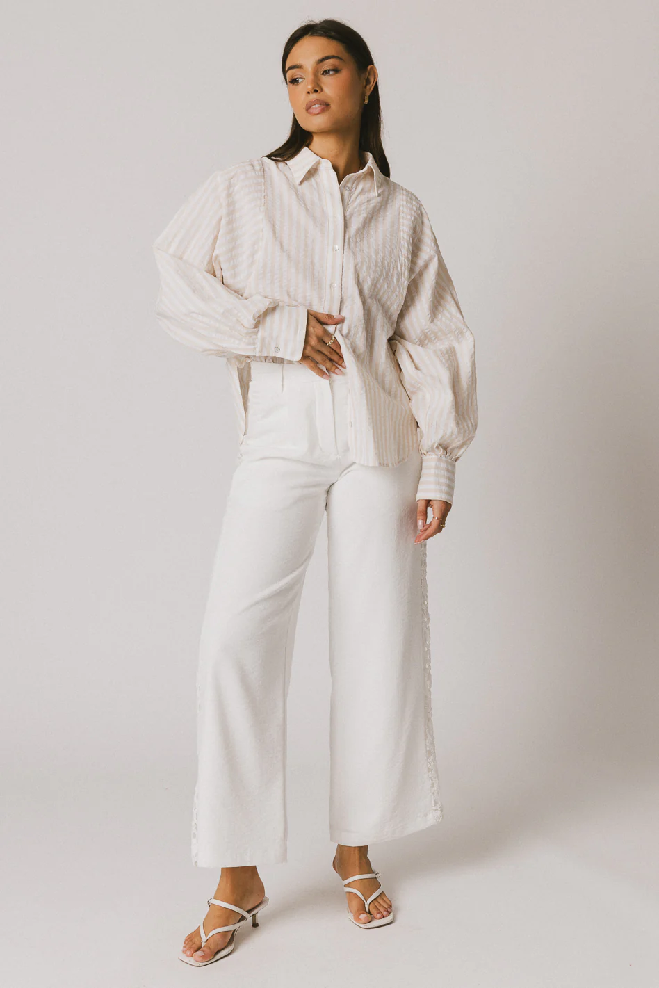 Karie Crochet Pants in White - FINAL SALE