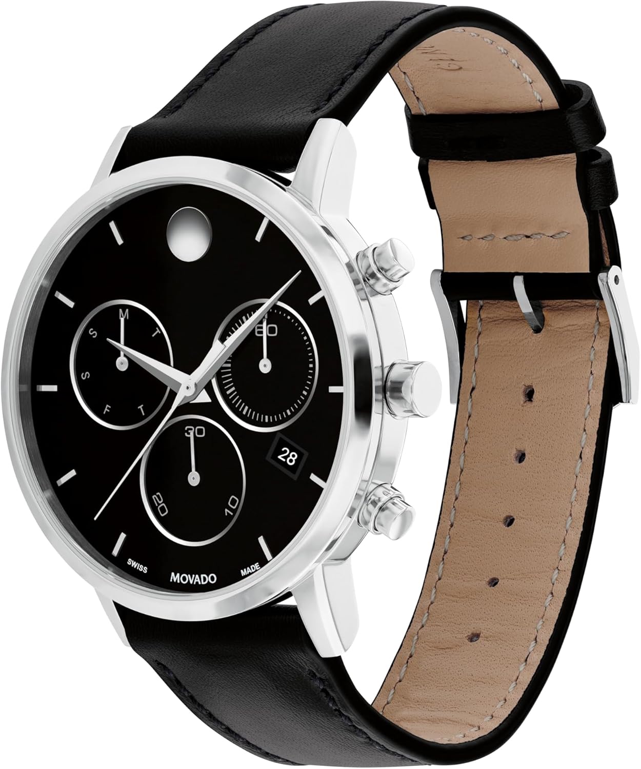 Movado Museum Classic Men's Watch - Swiss Quartz Chronograph Movement, Calfskin Strap - 3 ATM Water Resistance - Classic, Luxury Fashion Timepiece for Him - 42mm