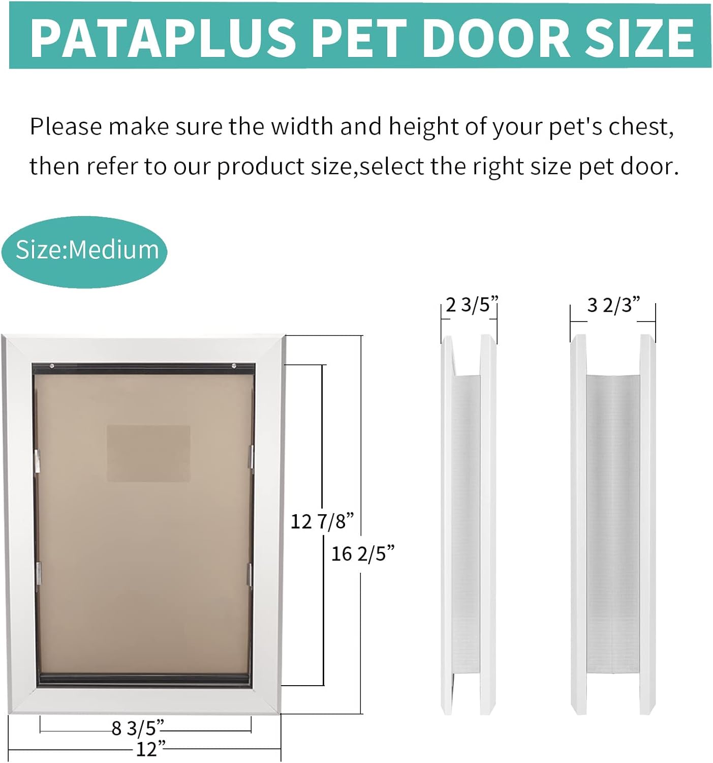 PATAPLUS Large Pet Door Aluminum Dog Door Cat Door,Large Dog Door with Slide-in Lock Panel and Magnetic Flaps,Durable Aluminum Frame, Energy Efficient ,Easy to Install, Heavy Duty(Large)
