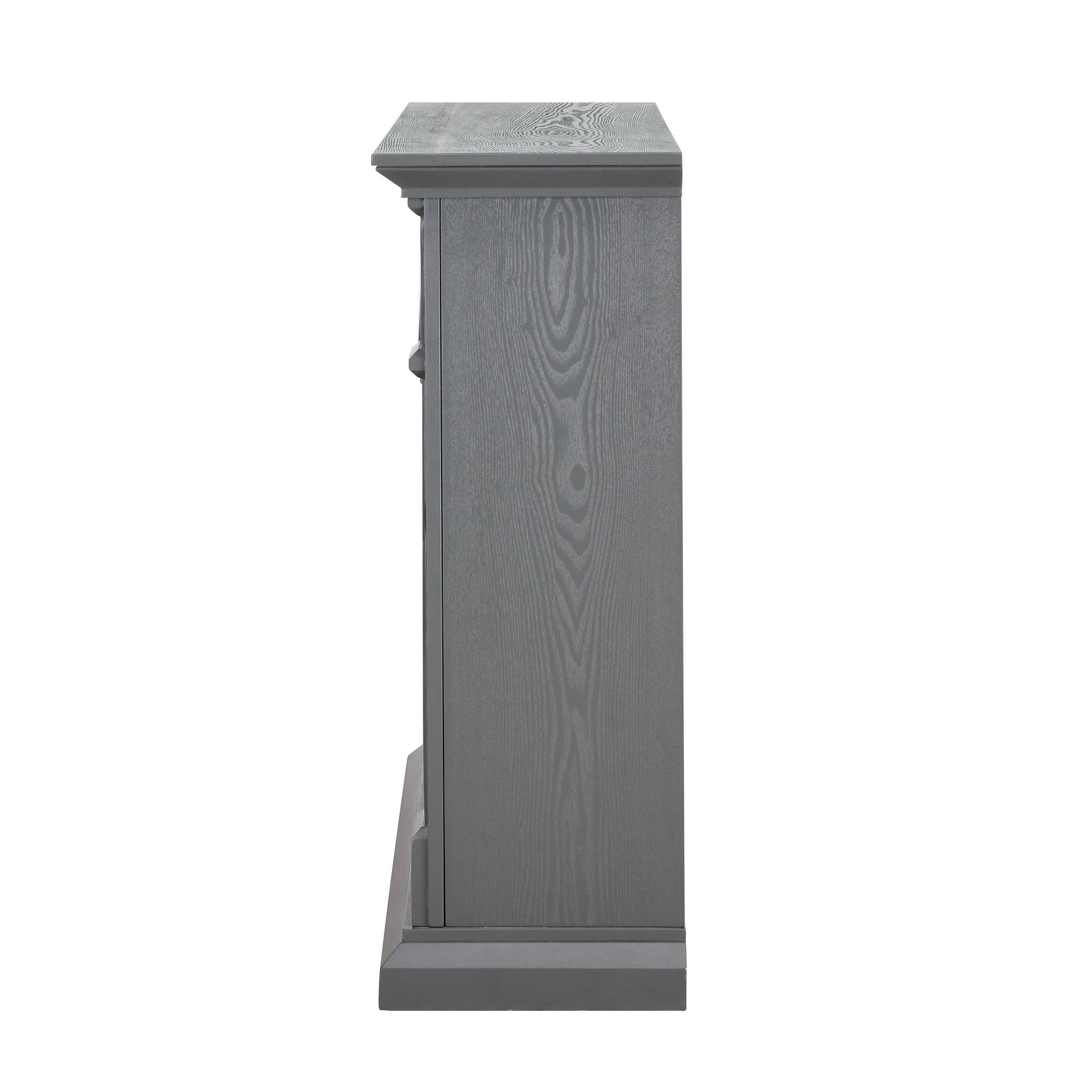 Salski Electric Media Fireplace Gray with Weathered Stone - Aiden Lane