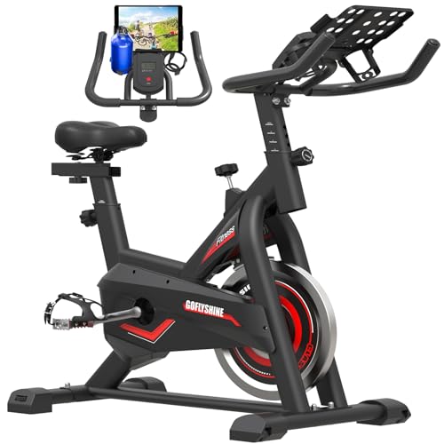 Exercise Bikes Stationary,Exercise Bike for Home Indoor Cycling Bike for Home Cardio Gym,Workout Bike with Ipad Mount & LCD Monitor,Silent Belt Drive