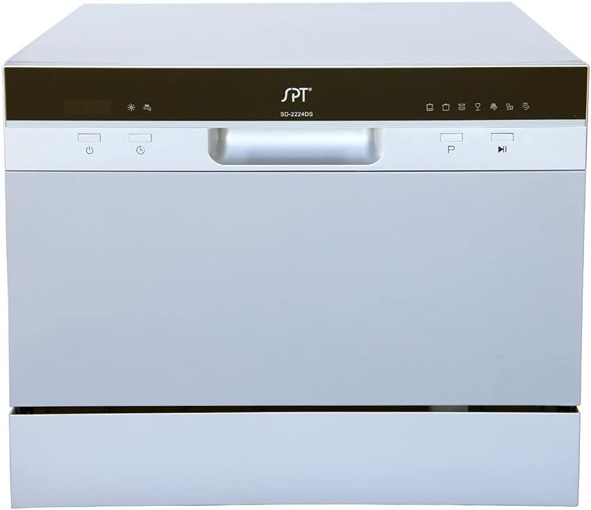 Sunpentown 17.24 x 21.65 x 19.69 in. Energy Star Countertop Dishwasher with Delay Start & LED - Silver