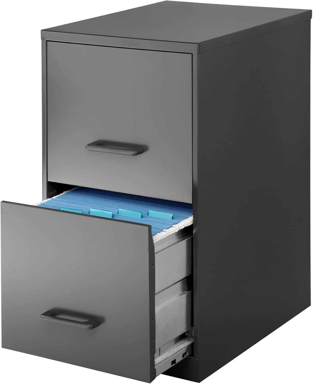 Realspace® 18"D 2-Drawer Vertical File Cabinet, Charcoal