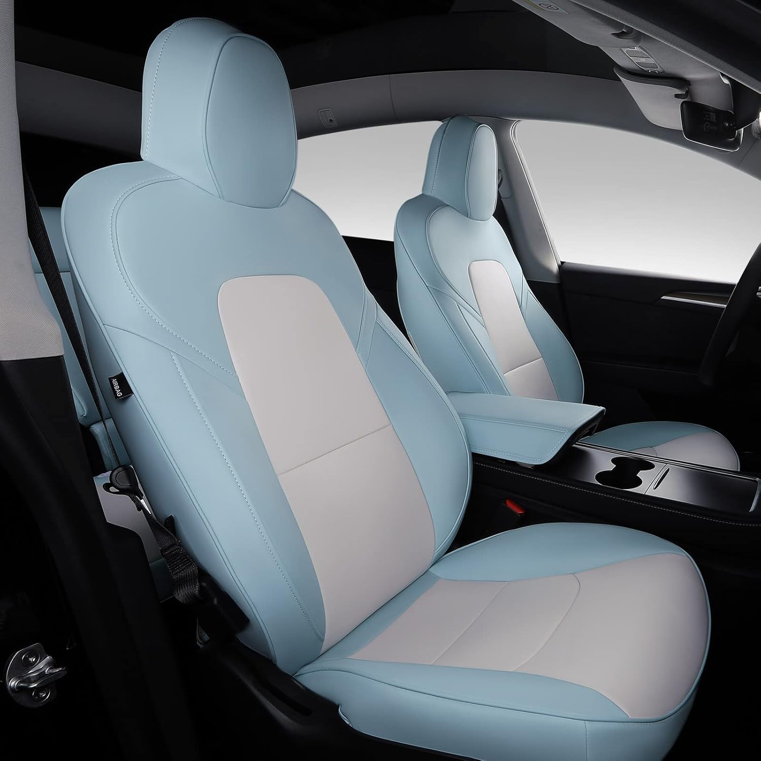 Xipoo Fit Tesla Model 3 Car Seat Cover PU Leather Cover All Season Protection for Tesla Model 3 2017 2018 2019 2020 2021 2022(Black-PU, Model 3(11 Pcs))