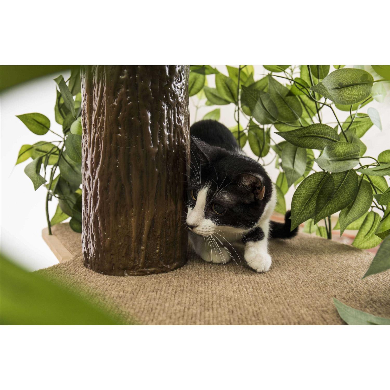 On2Pets Cat Tree with Leaves Cat House &amp; Cat Activity Tree - Pet Supplies online store