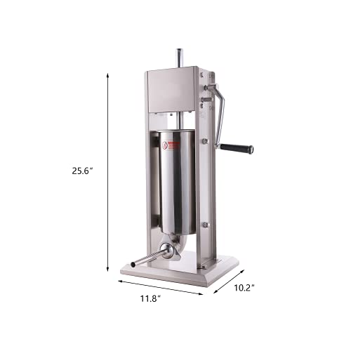 Hakka 15 Lb/7 L Sausage Stuffer 2 Speed Stainless Steel Vertical Sausage Maker