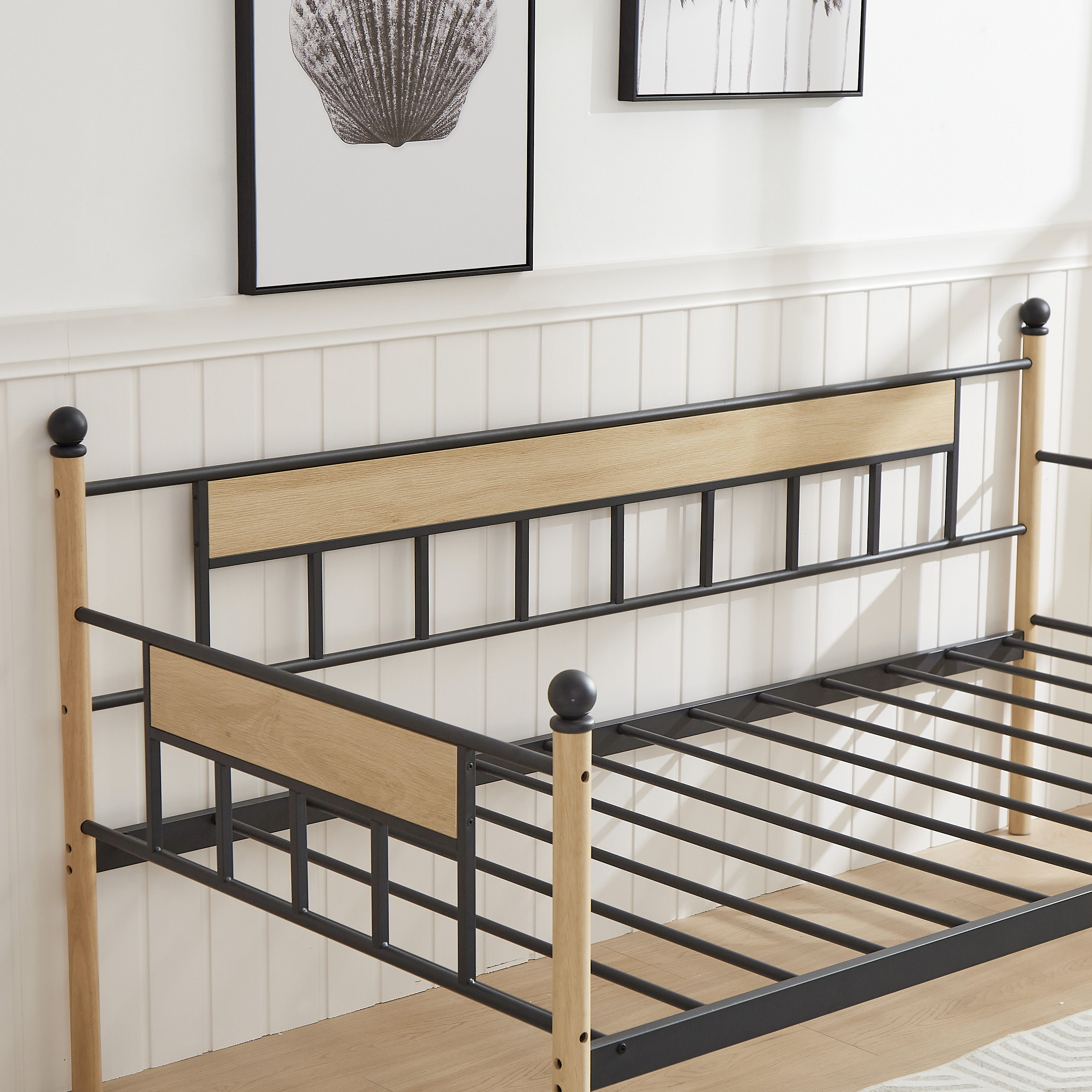 Baja Twin Size  Metal Frame Daybed with Trundle - Black