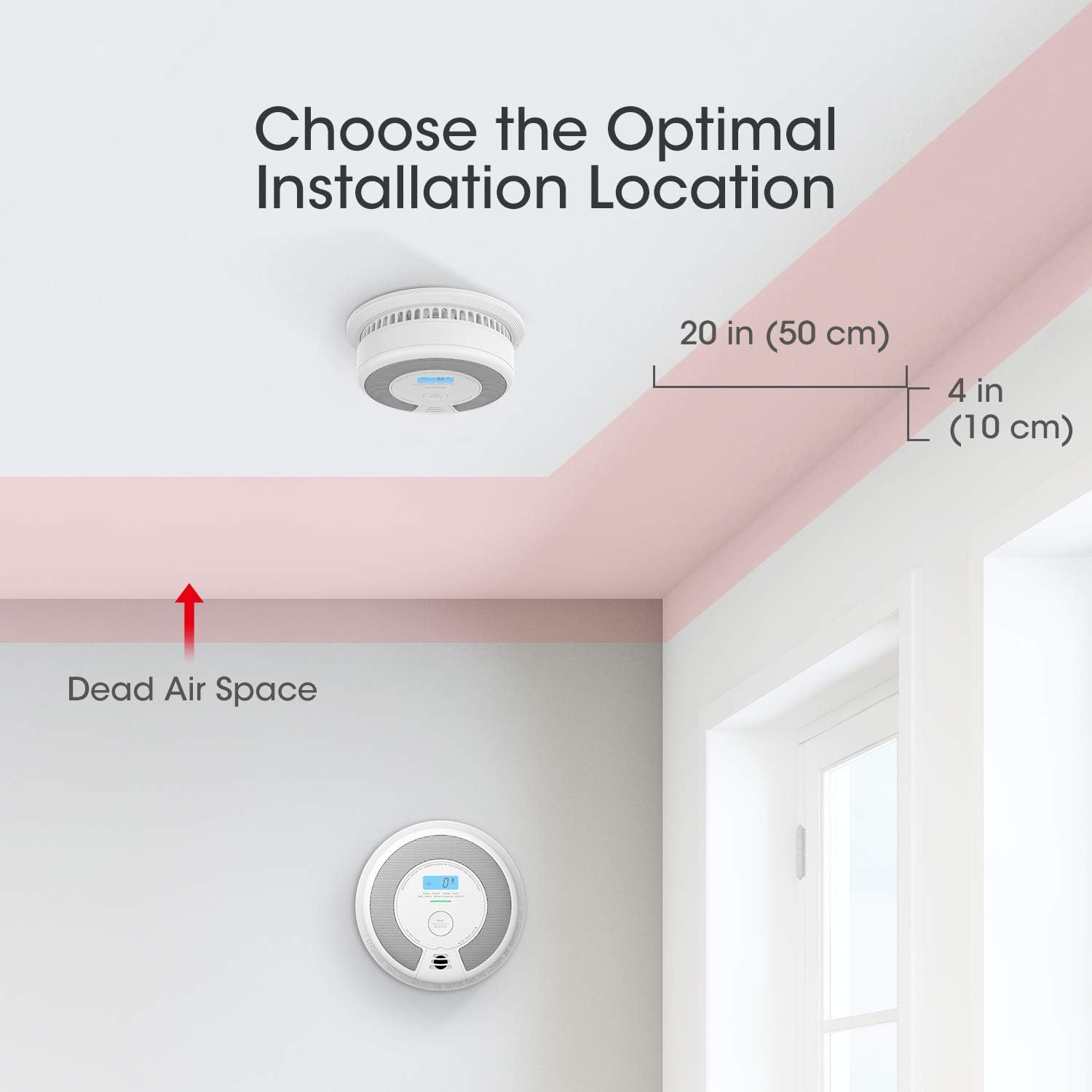 X-Sense Wireless Interconnected Combination Smoke and Carbon Monoxide Detector with LCD Display & 10-Year Battery, Over 820 ft Transmission Range, SC07-W, Pack of 6