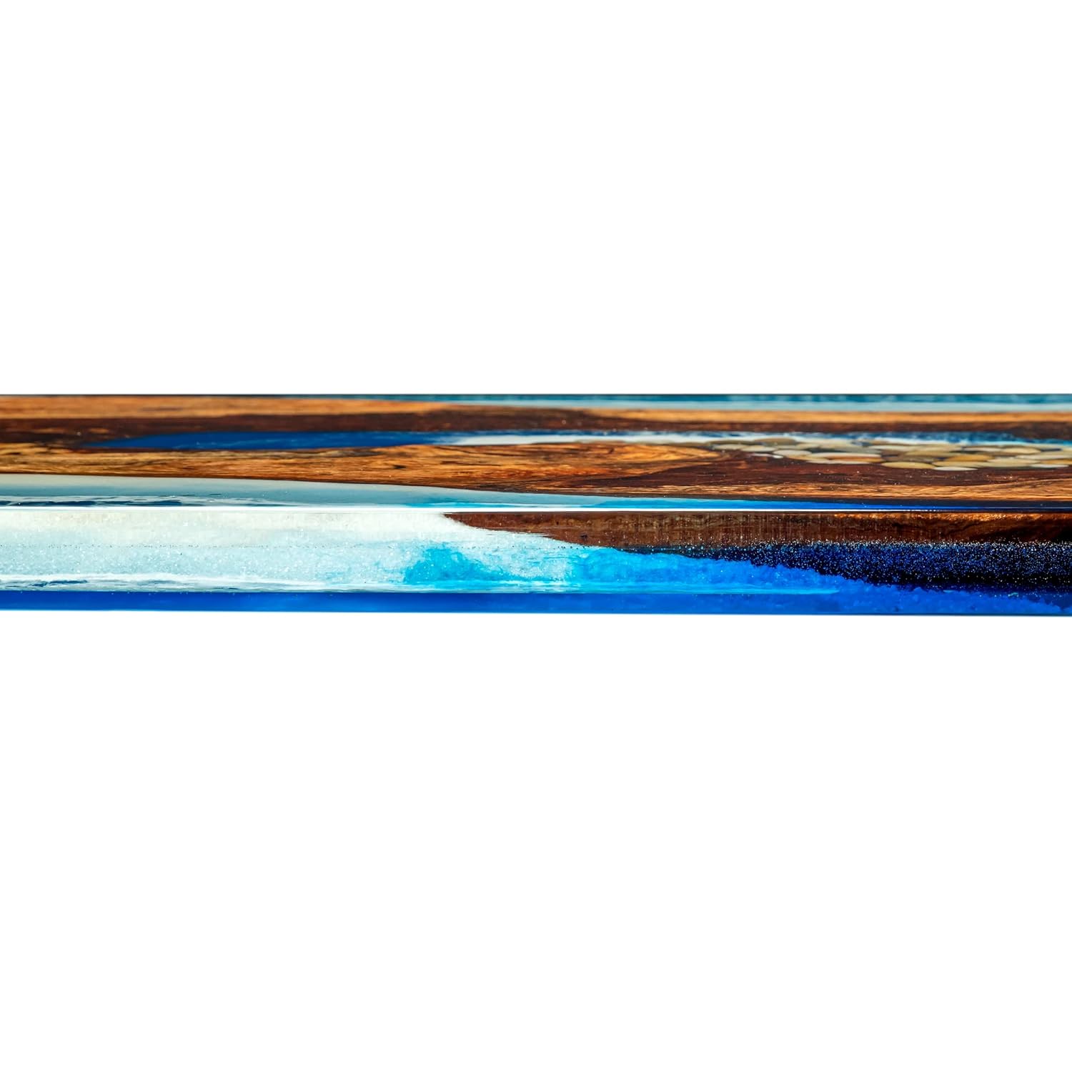 Hand Made Epoxy Resin Room Table for Home Office Living, Craft River Natural Edge Wood end Table, Blue Resin Dining Table for 2, 4, 6 Wood River Dining Table Top Large Tabletop