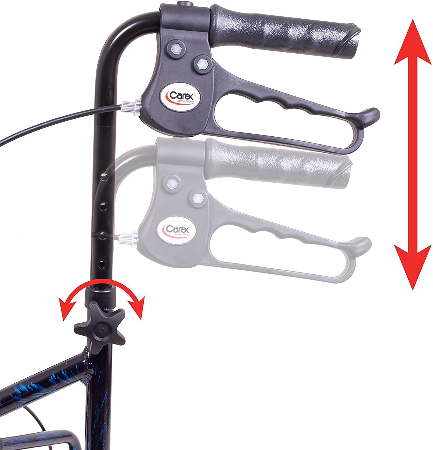 Carex 3 Wheel Walker for Seniors, Foldable, Rollator Walker with Three Wheels, Trio Walker with Height Adjustable Handles