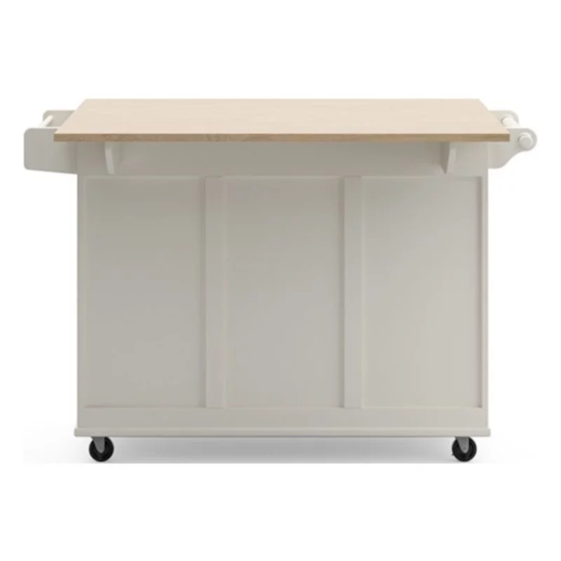 Hawthorne Collections Traditional Wood Kitchen Cart in White