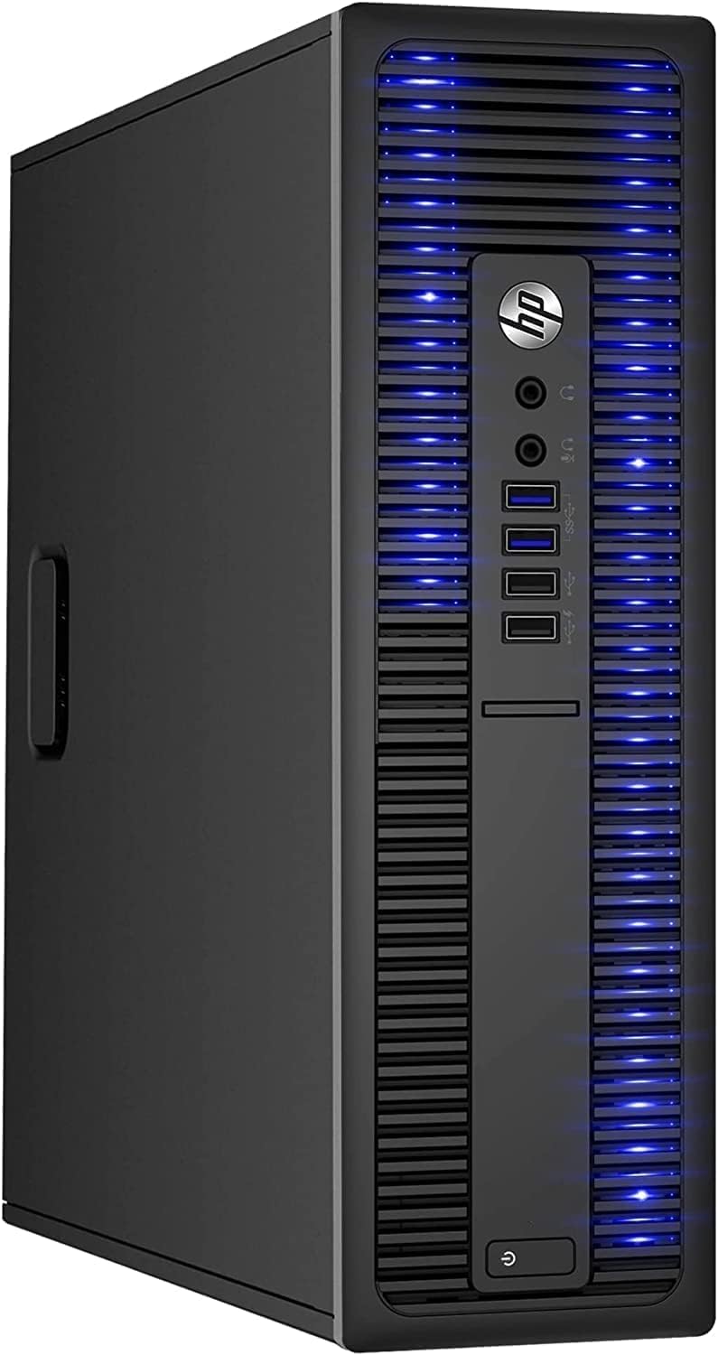 HP EliteDesk Desktop RGB Lights Computer AMD A-Series Processor, Windows 10 Pro 64-bit, Wi-Fi, Gaming PC Keyboard & Mouse (Renewed) (8 GB RAM, 256 GB SSD)