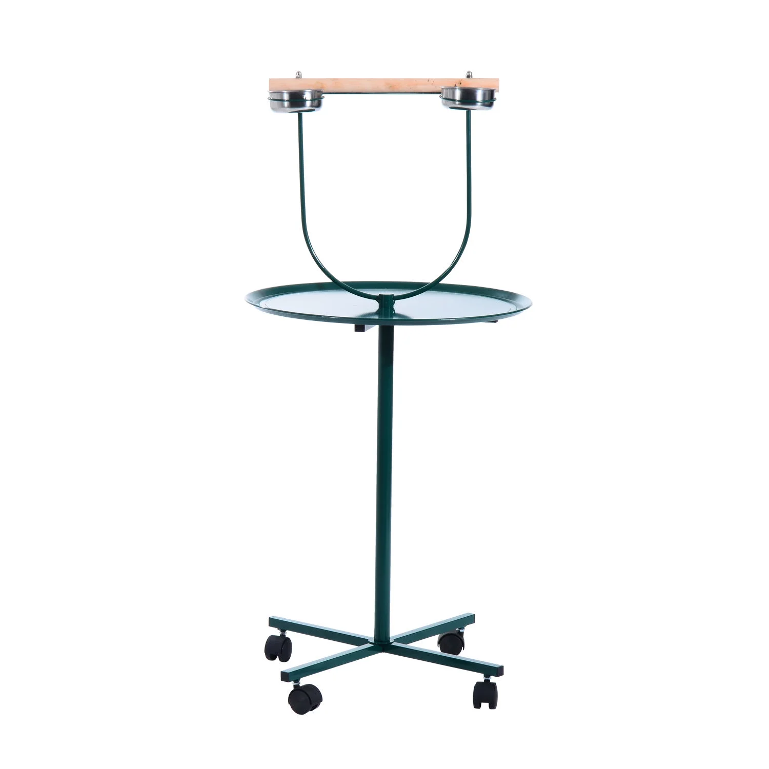 PawHut 49" Rolling T-Stand Bird Training Activity Playground With Perch