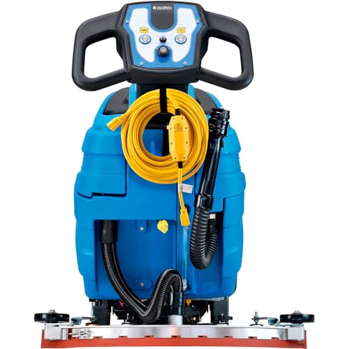 Global Industrial Commercial Electric Walk-Behind Ergonomic Auto Floor Scrubber, Corded, 17" Cleaning Path, 9.2 Gallon Solution Tank, 10.5 Gallon Recovery Tank