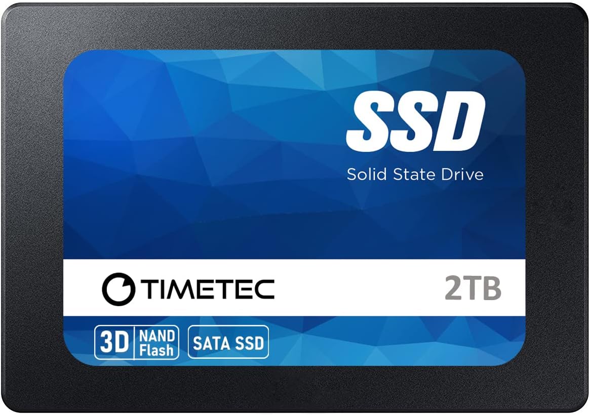 Timetec 2TB SSD 3D NAND SATA III 6Gb/s 2.5 Inch 7mm (0.28) Read Speed Up to 550 MB/s SLC Cache Performance Boost Internal Solid State Drive for PC Computer Desktop and Laptop (2TB)