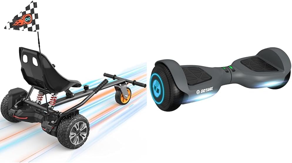 Gyroor Hoverboard Go Kart Attachment for 6.5" 8" 10" Wheels & Gotrax Edge 6.5" LED Hoverboard Self Balancing Scooters