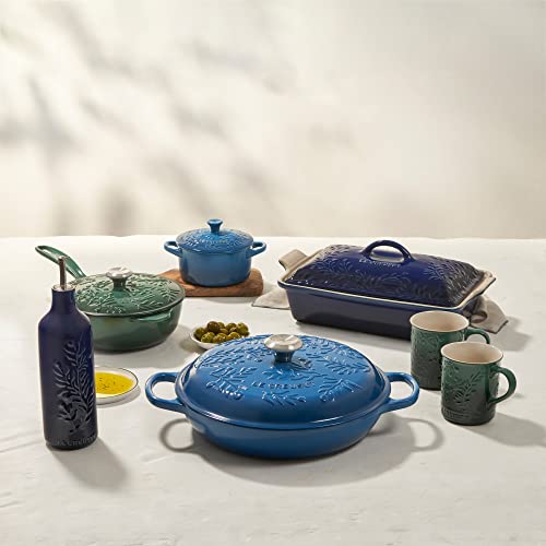 Le Creuset Olive Branch Collection Enameled Cast Iron Signature Braiser, 3.5 qt., Artichaut with Embossed Lid