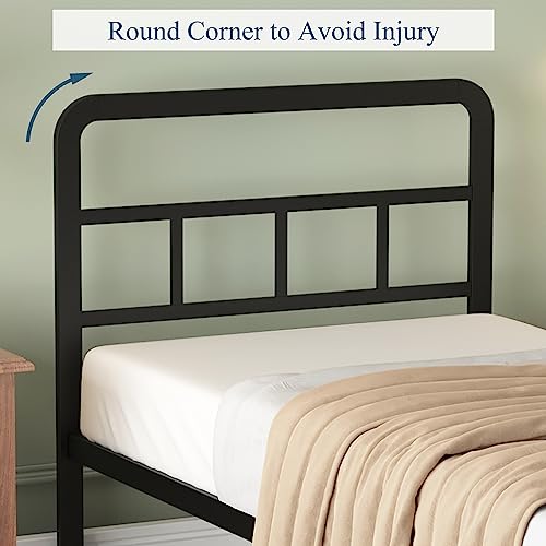14 inch California King Bed Frames with Headboard and Footboard, Heavy Duty Metal Platform with Steel Slat Support, No Box Spring Needed, Easy Assembly, Black
