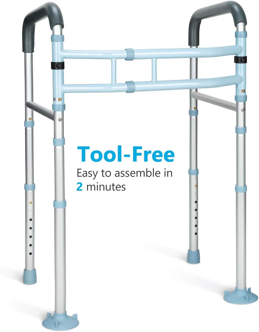OasisSpace Upright Walker with Seat for Senior & Heavy Duty Medical Toilet Safety Fram
