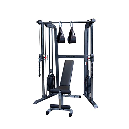Body-Solid Powerline Cable Crossover Exercise Machine for Home & Commercial Gym, Functional Training Center with Dual Weights Stack for Cable Workout