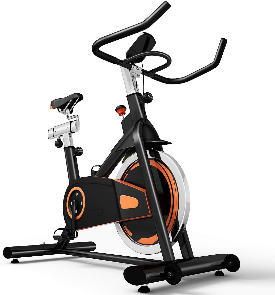 GYMAX Indoor Cycling Bike, Stationary Exercise Bike with LCD Monitor Heavy Duty 30 LBS Flywheel & Comfortable Seat Cushion for Home Cardio Workout