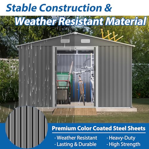 6x4 Ft Outdoor Storage Shed, Heavy-Duty All-Weather Tool Shed with Lockable Doors, Durable Resin Construction for, Patio & Backyard Organization Black