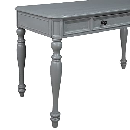 OSP Home Furnishings Country Meadows 48 Inch Writing Desk with Drawer, Antique White