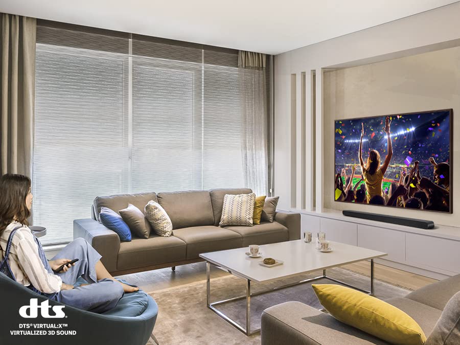 SAMSUNG HW-S50B/ZA 3.0ch All-in-One Soundbar w/Dolby 5.1, DTS Virtual:X, Q Symphony, Built in Center Speaker, Adaptive Sound Lite, Bluetooth Multi Connection, 2022 Black