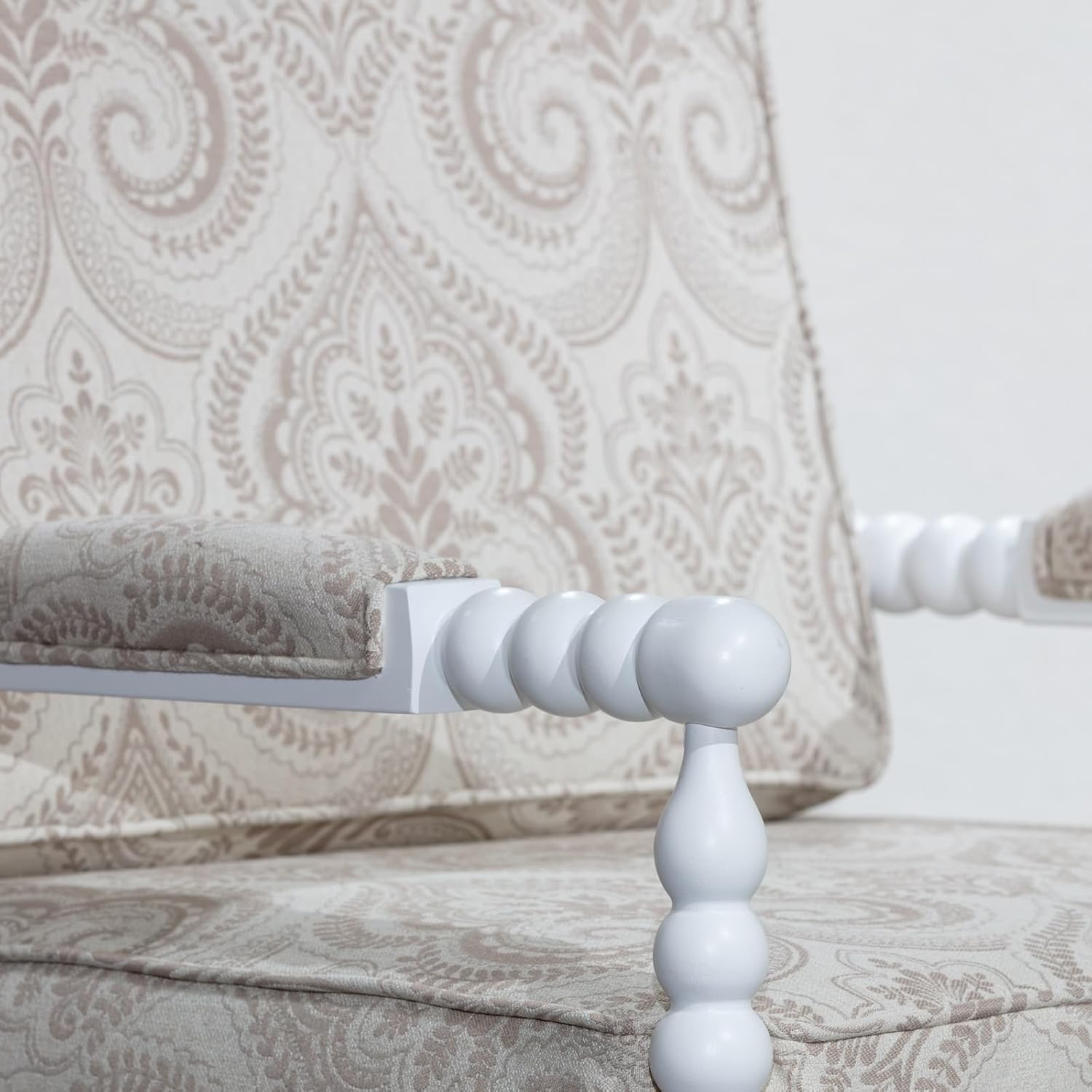 Spindle Chair, White Finish, White Spindle Chair, Fabric