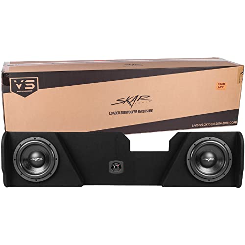 Skar Audio Dual 12" Loaded Subwoofer Enclosure Compatible with 2014-2018 Chevy Silverado/GMC Sierra Double Cab Trucks