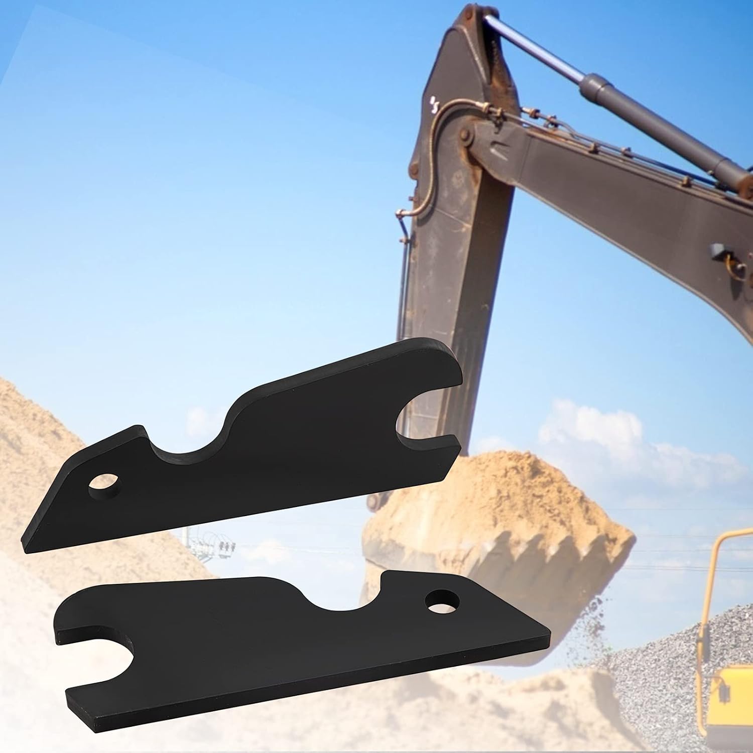 VEVOR Quick Attach Bucket Ears, 3/4 Thickness Excavator Bucket Ears, 2pcs Bucket Ears Attachment, Black-Coating Steel w/Precise Metal Craft, Compatible with KX040 KX71 KX91 KX121