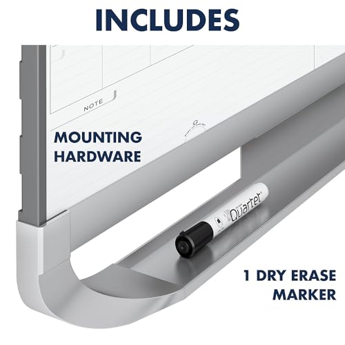Quartet Prestige 2 Sliding Three Month Calendar Board, 3 x 2 Feet, Total Erase Surface (CMP32P2),Graphite, White